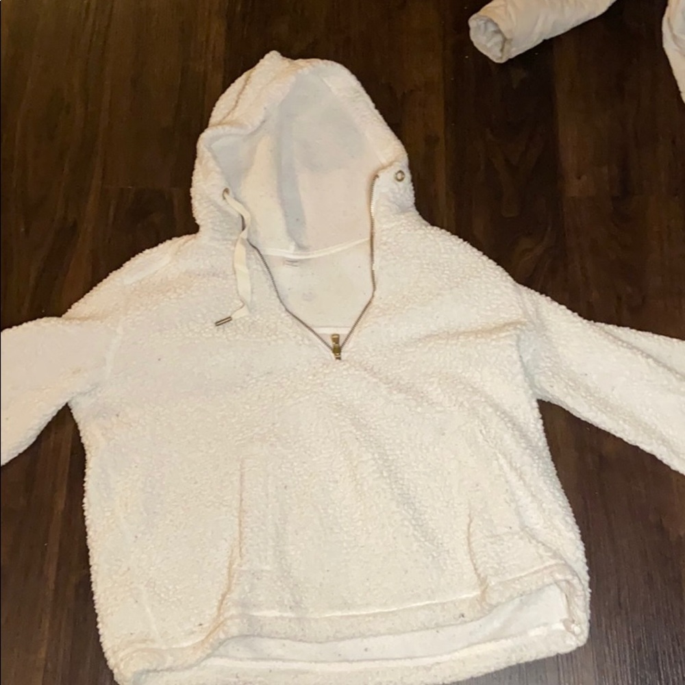 White fluffy sweater